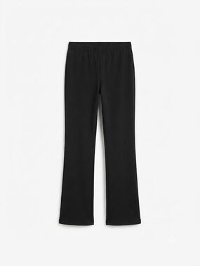 SHEIN Black Flare Leggings – Minimalist High-Waist Yoga Pants, Size Medium